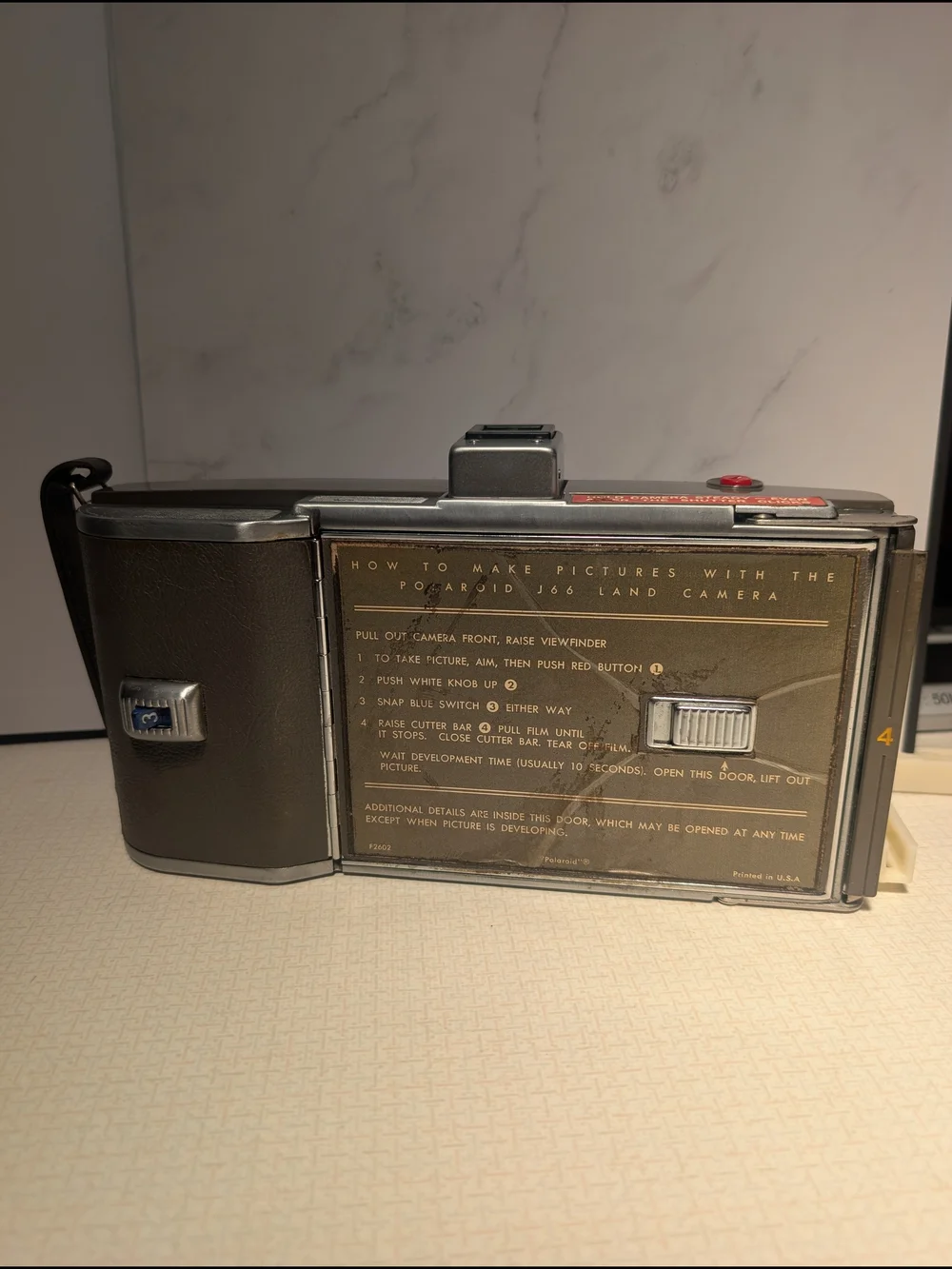 Vintage Polaroid Model J66 Land Camera With Leather Case UNTESTED AS IS